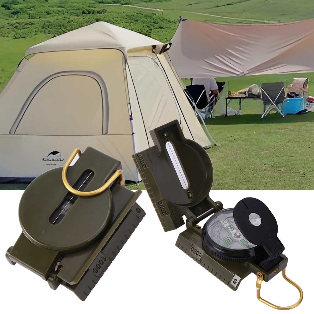 Compass Lensatic - Waterproof Professional Compass Metal Construction Folding