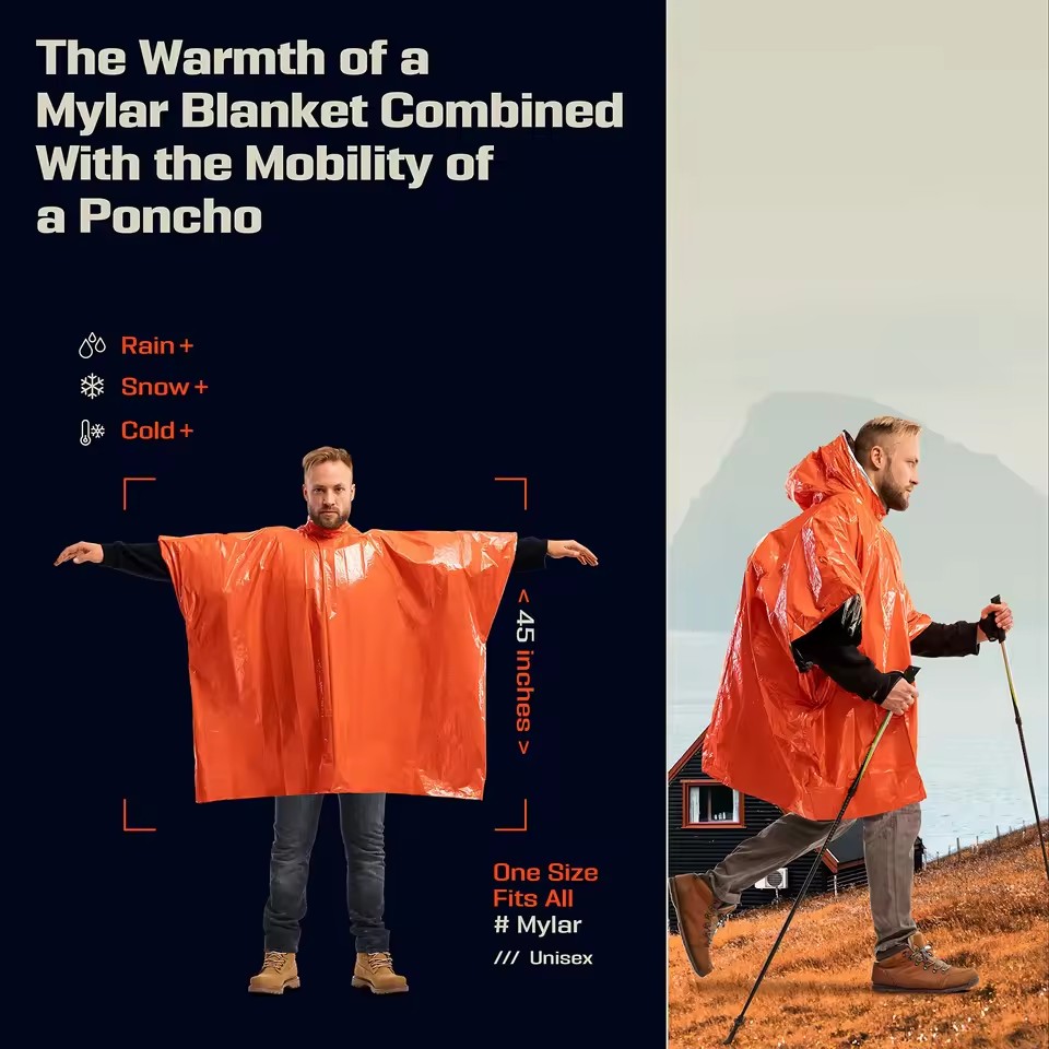 Emergency Survival Rain Hot Po - Survival Blanket Reflective review and price