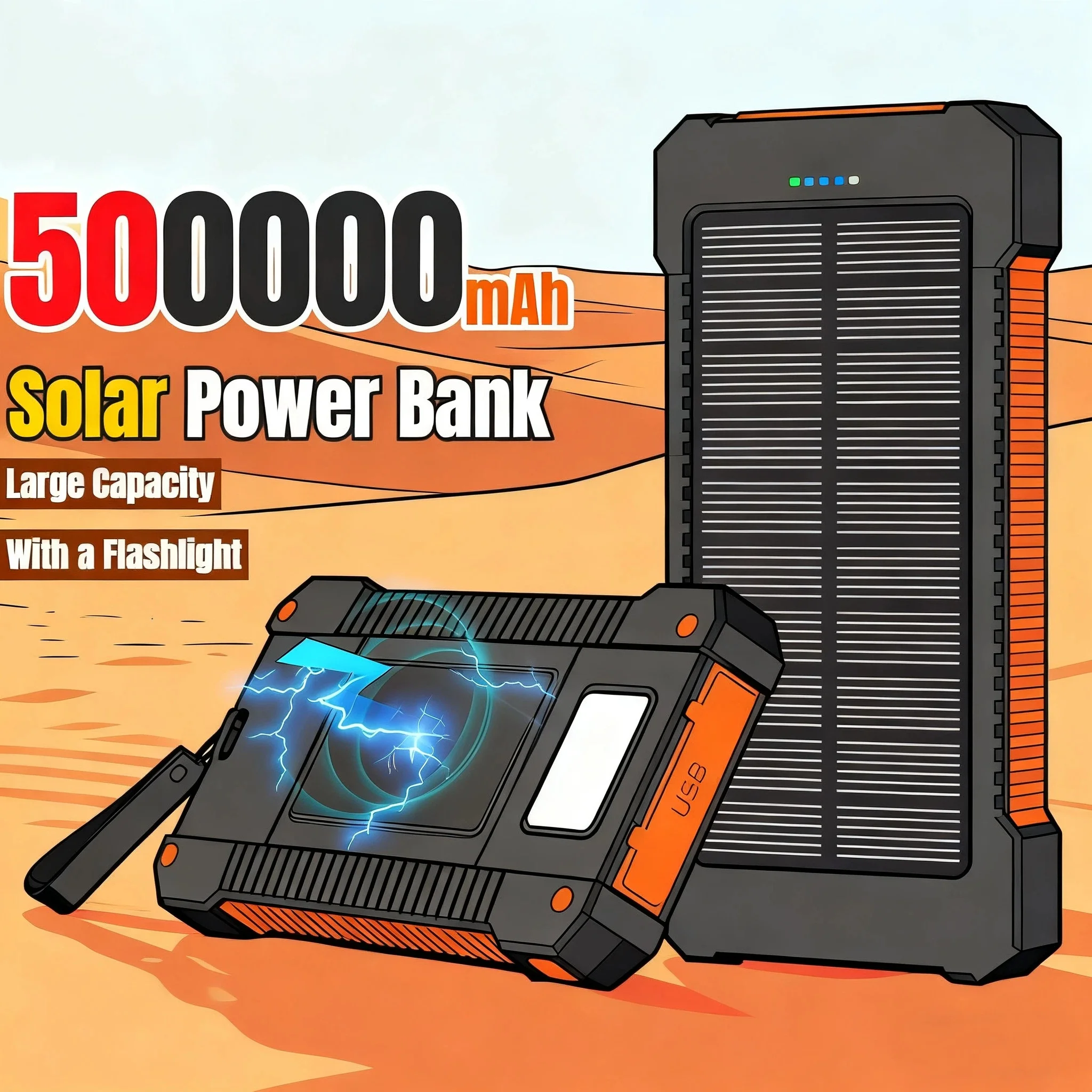 500000mAh Waterproof Outdoor S - Solar Emergency Charger review and price